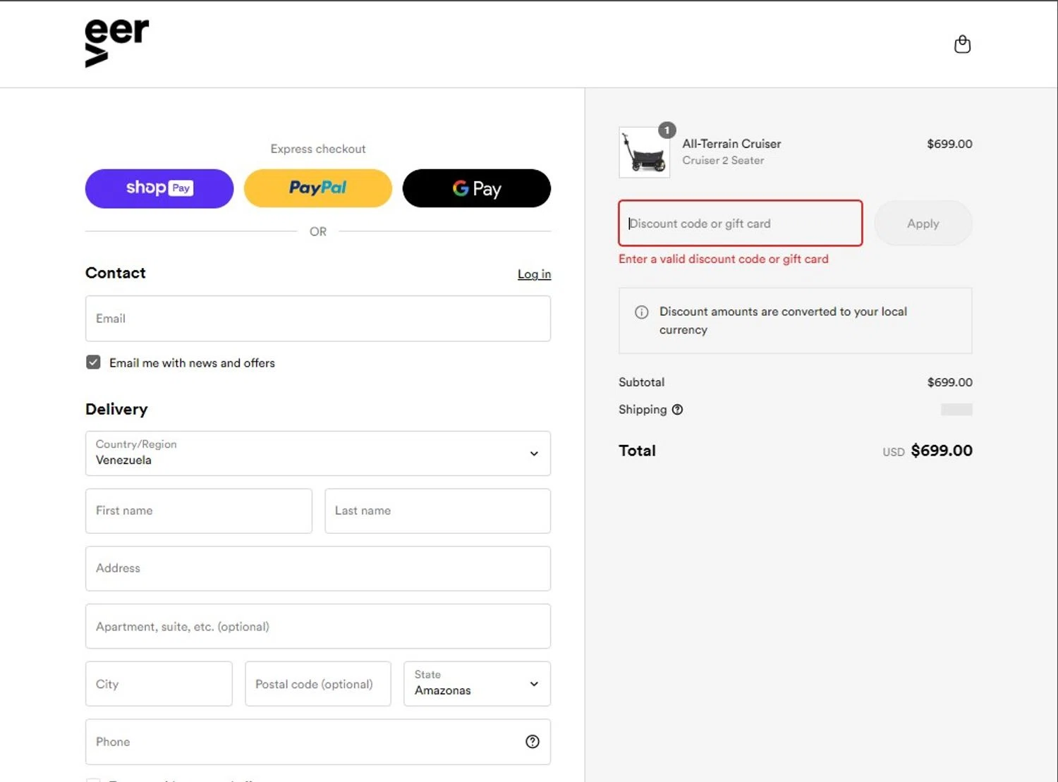 Veer Gear coupon code screenshot showing code GWP24%92 applied at Veer Gear checkout page. Uploaded by SimplyCodes community member VictoriousSpotter2855 on Jun 4, 2025