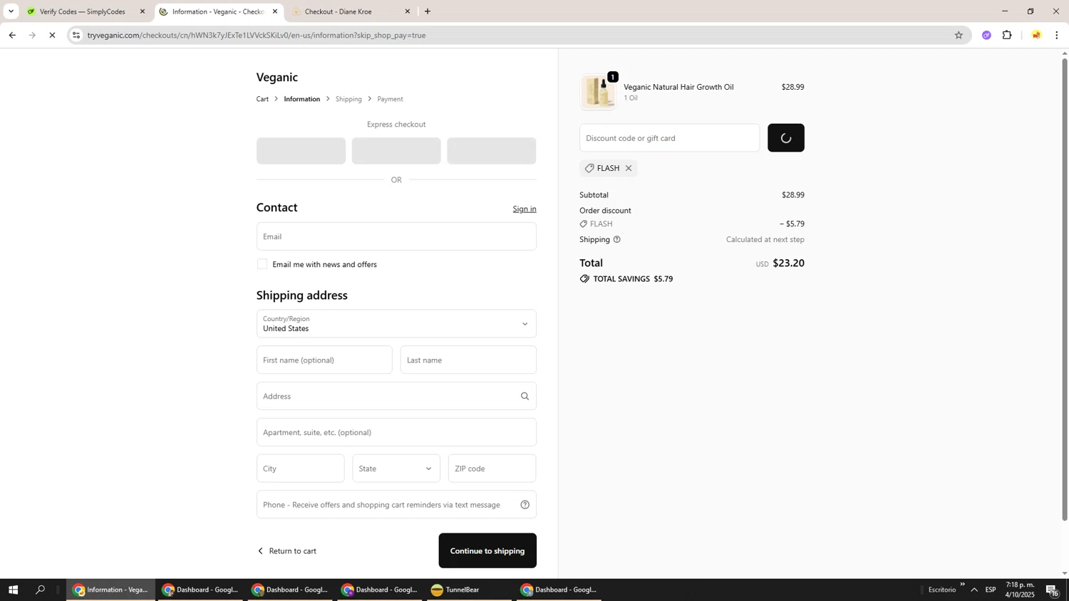 Veganic discount code screenshot showing code FLASH applied at Veganic checkout page. Uploaded by SimplyCodes community member Richard251 on Oct 4, 2025
