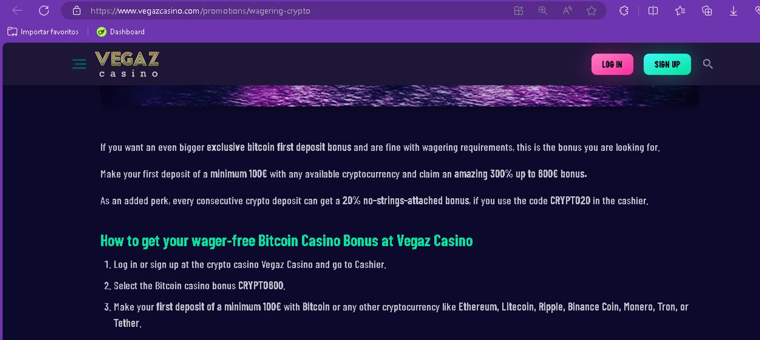 Vegaz Casino checkout page showing Vegaz Casino promo code box | Screenshot taken by SimplyCodes community member on Aug 3, 2024