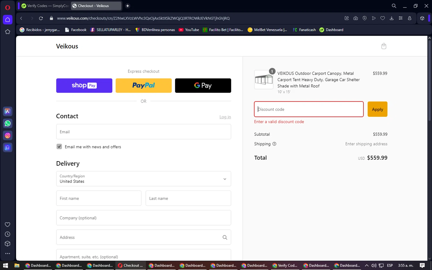 veikous discount code screenshot showing code SUMMER10 applied at veikous checkout page. Uploaded by SimplyCodes community member Laureandiaz on Feb 12, 2025