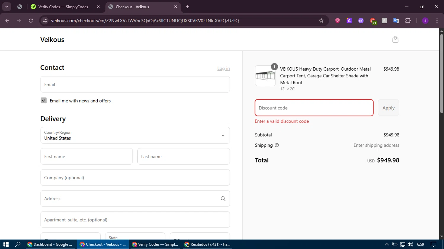 veikous discount code screenshot showing code Dad5 applied at veikous checkout page. Uploaded by SimplyCodes community member thethru on Jun 22, 2025