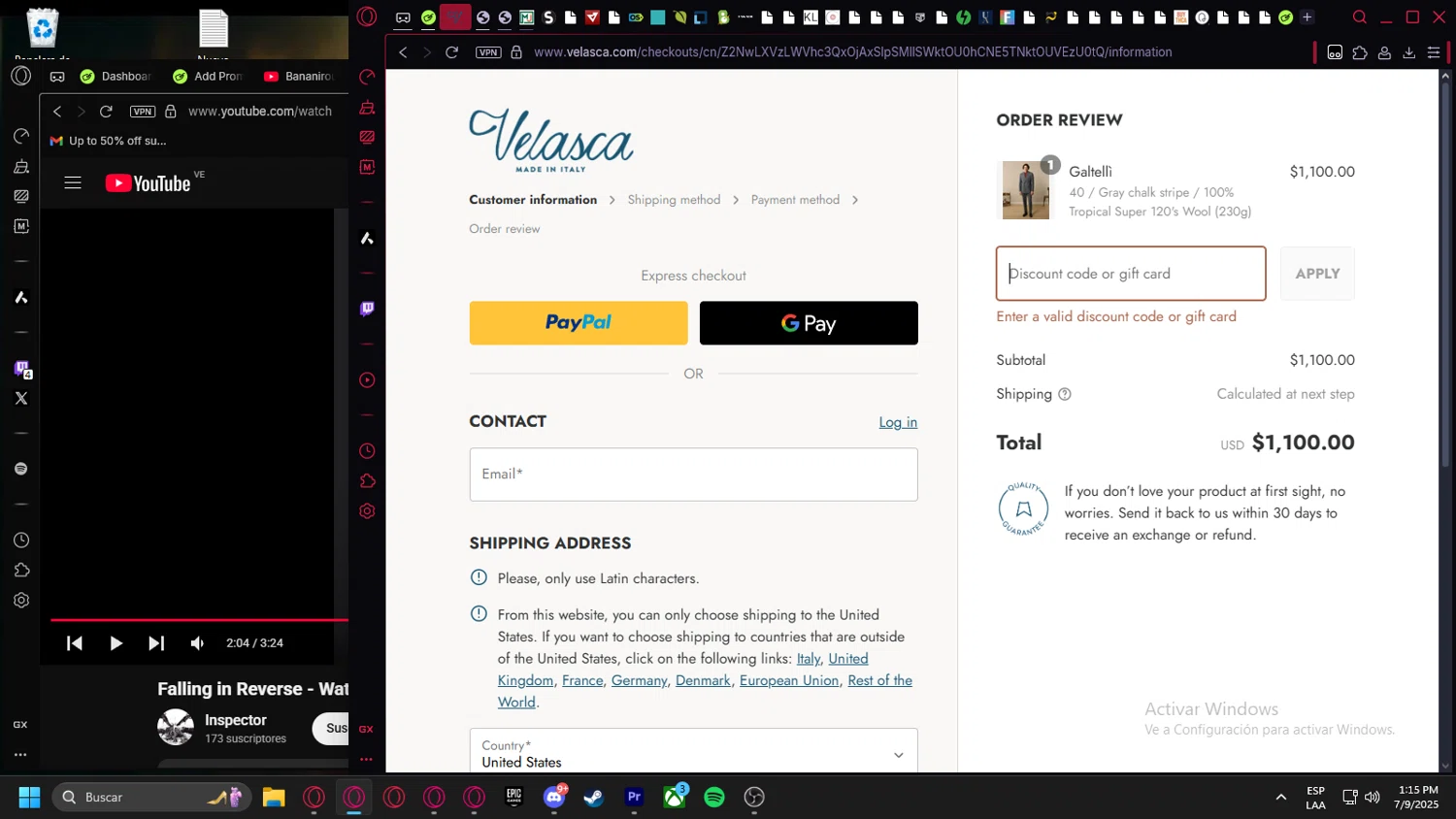 Velasca discount code screenshot showing code CODE10 applied at Velasca checkout page. Uploaded by SimplyCodes community member leonardocamacho2 on Jul 9, 2025