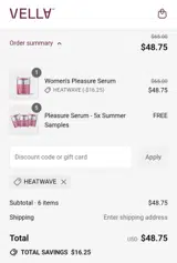 Heatwave coupon verification screenshot