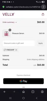 Freeship coupon verification screenshot