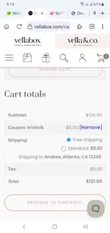 KRISTIN5 coupon verification screenshot