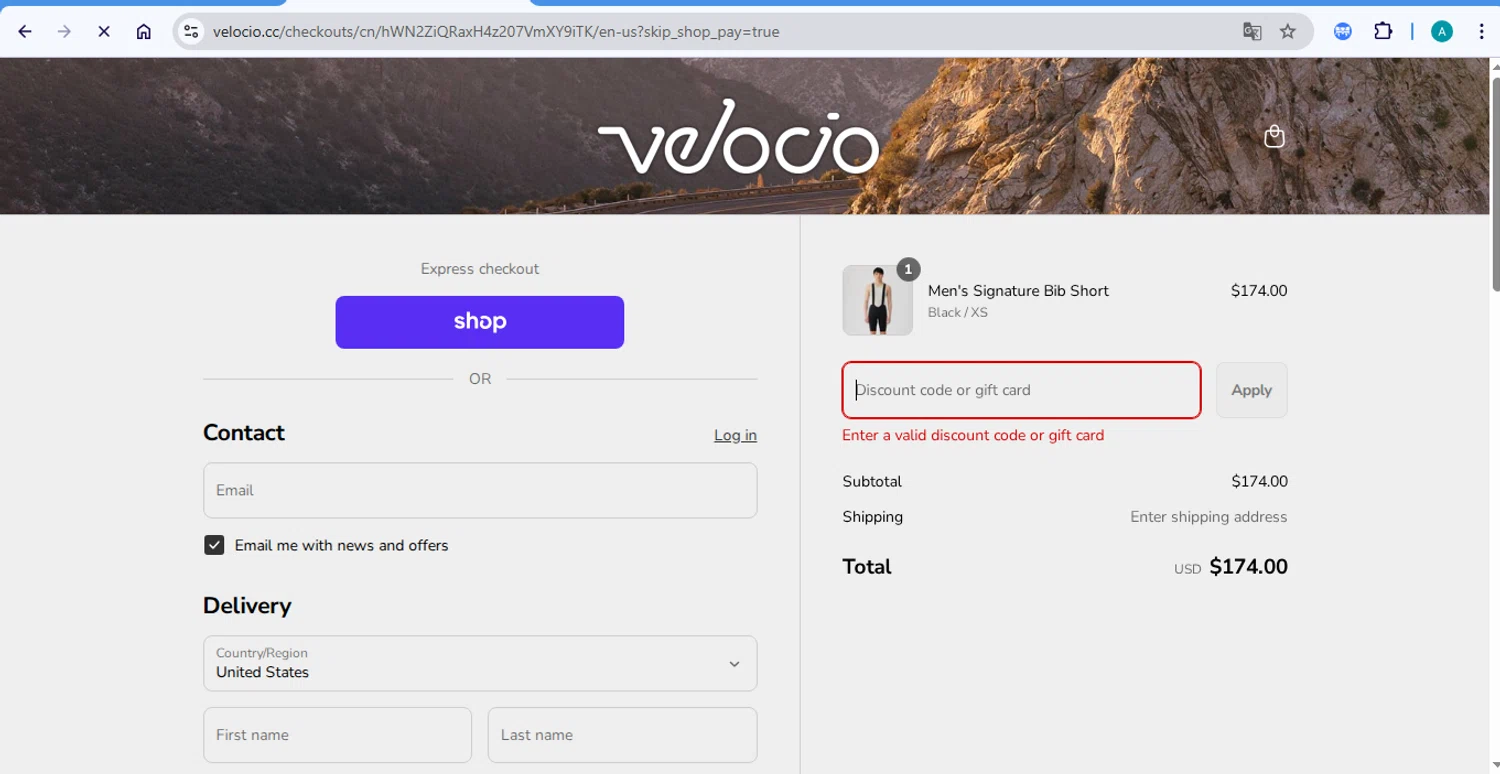 Velocio Apparel promo code screenshot showing code EXTRA15 applied at Velocio Apparel checkout page. Uploaded by SimplyCodes community member AlexSierra on Sep 4, 2025