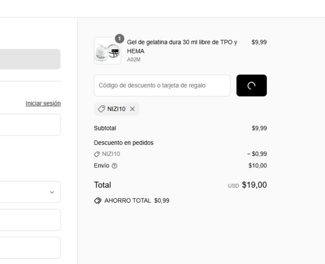Venalisa checkout page showing Venalisa discount code box | Screenshot taken by SimplyCodes community member on Sep 15, 2025