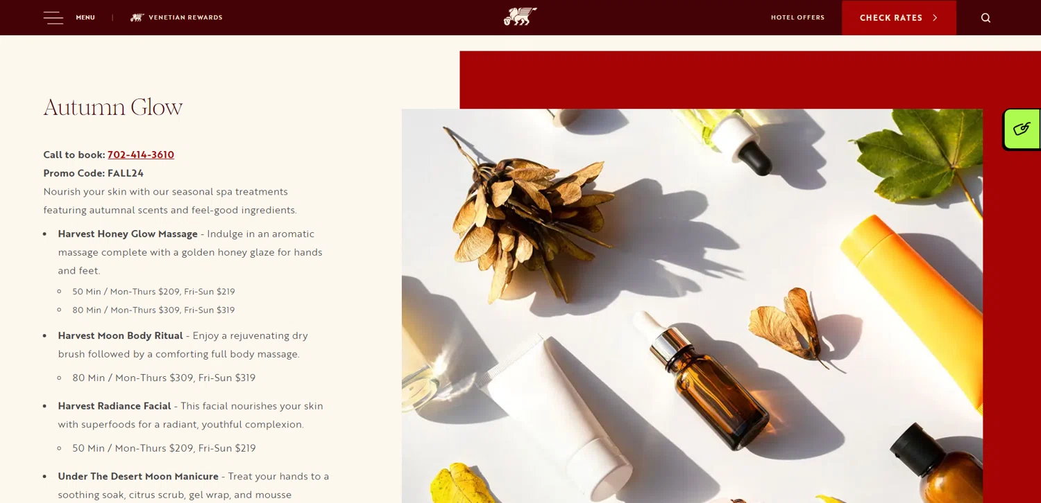 The Venetian Resort Las Vegas promo code screenshot showing code FALL24 applied at The Venetian Resort Las Vegas checkout page. Uploaded by SimplyCodes community member pabloprieto on Oct 23, 2024