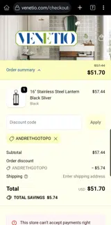 ANDRETHGOTOPO coupon verification screenshot