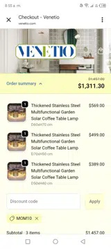mom10 coupon verification screenshot