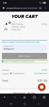 Thankyou10 coupon verification screenshot