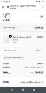HONEYSHIPPING coupon verification screenshot