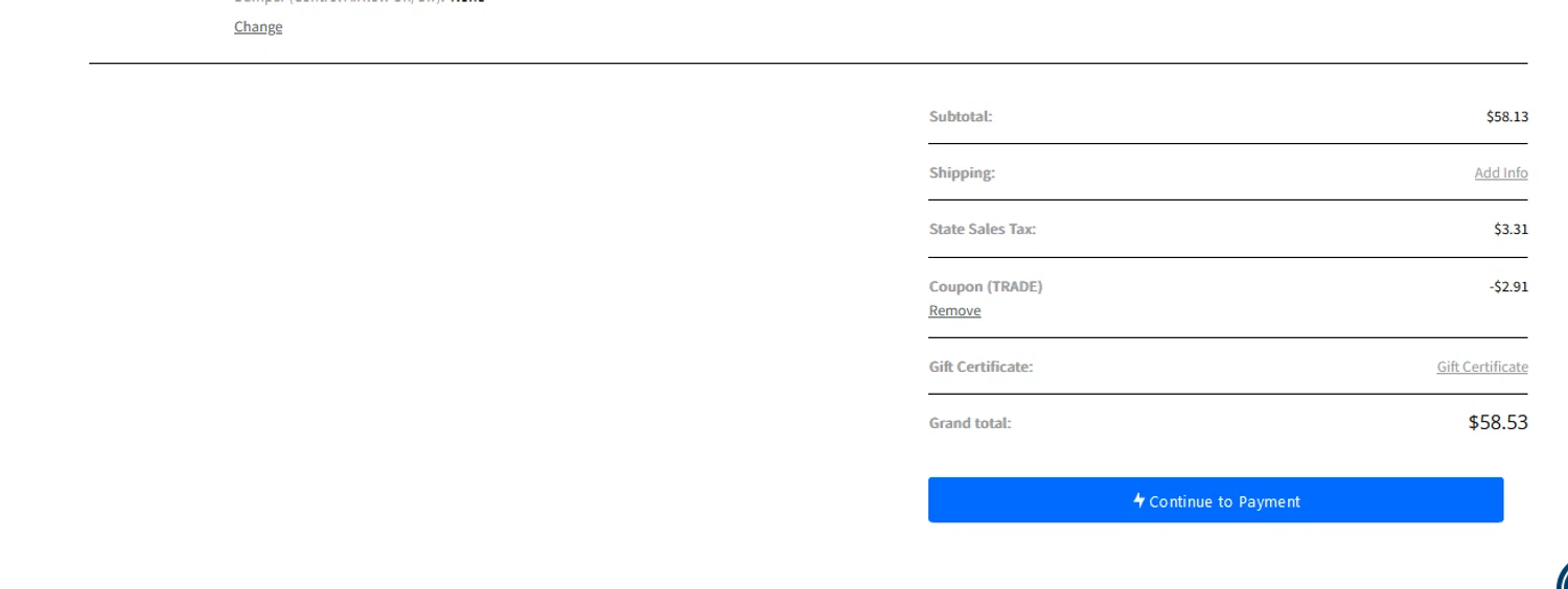 Vent Covers Unlimited checkout page showing Vent Covers Unlimited coupon code box | Screenshot taken by SimplyCodes community member on Nov 25, 2024