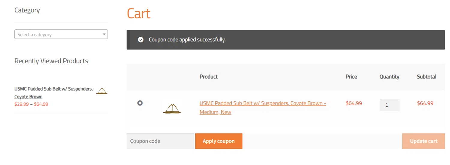 Venture Surplus coupon code screenshot showing code SOCKO applied at Venture Surplus checkout page. Uploaded by SimplyCodes community member ashe1986 on Oct 15, 2025