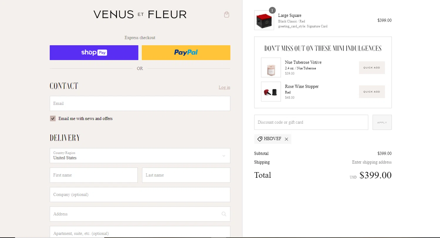 VENUS ET FLEUR Promo Codes 20 Off June 2024