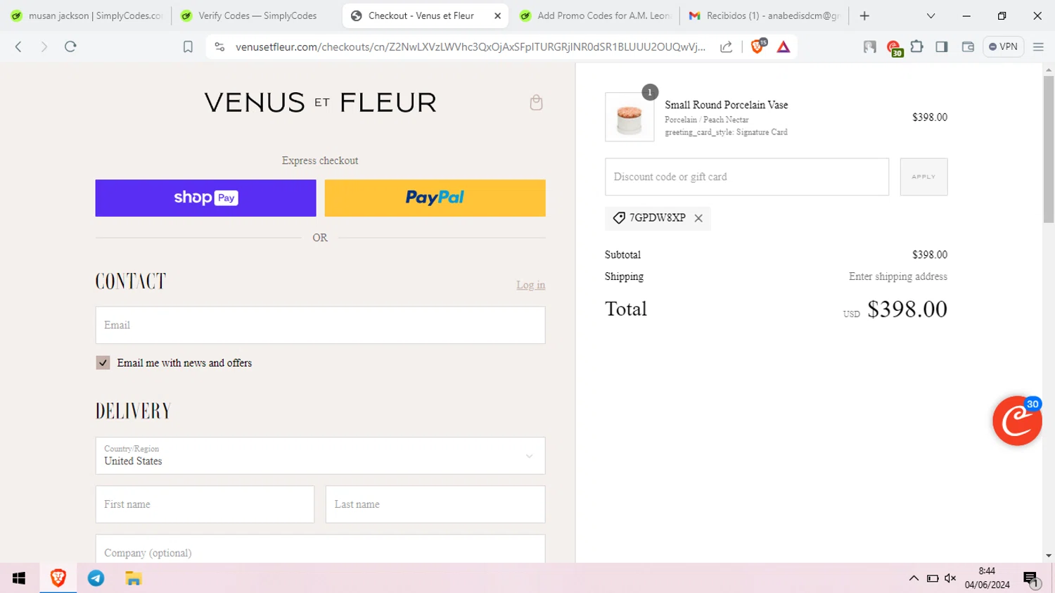 VENUS ET FLEUR Promo Codes 20 Off June 2024