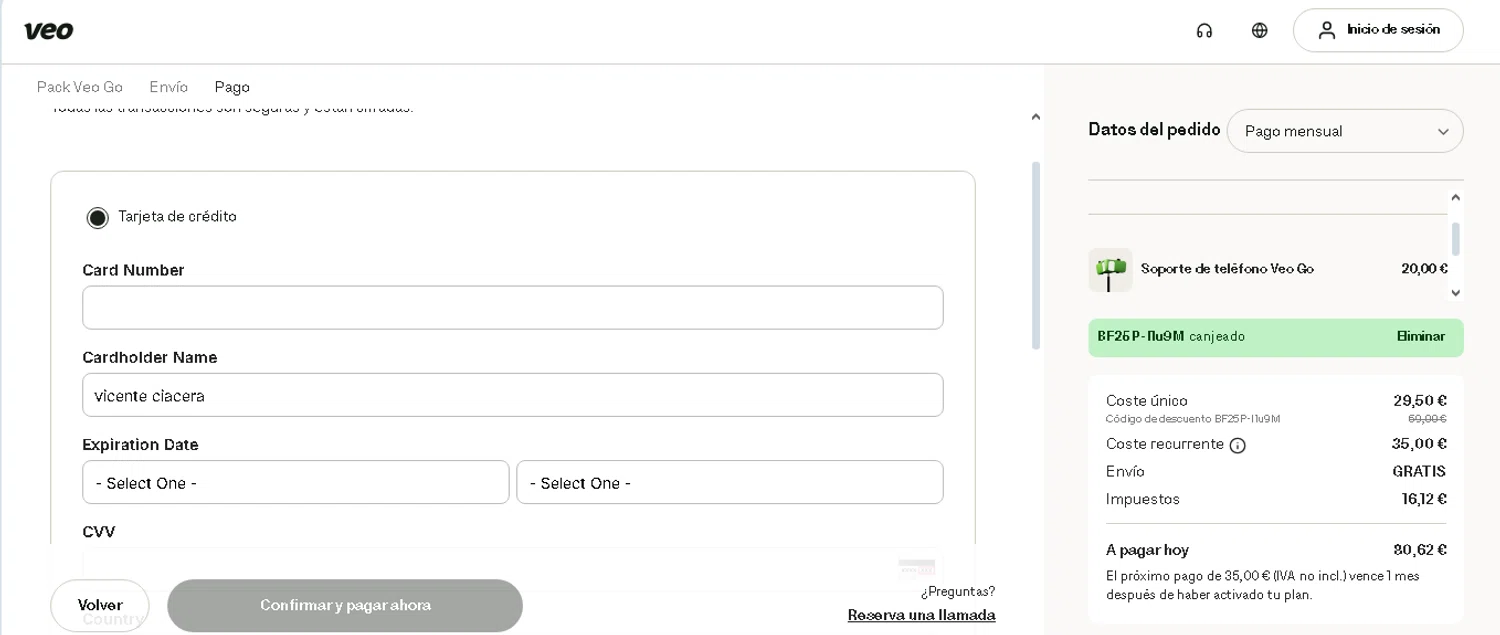 Veo Camera discount code screenshot showing code BF25P-I1u9M applied at Veo Camera checkout page. Uploaded by SimplyCodes community member shark12 on Nov 4, 2025
