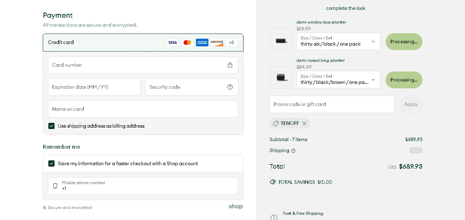 Veradek Outdoor promo code screenshot showing code TENOFF applied at Veradek Outdoor checkout page. Uploaded by SimplyCodes community member MoneyHunter5624 on Apr 16, 2025
