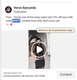 Vera's Eyecandy coupon verification screenshot
