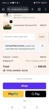 HOYAAPPRECIATION coupon verification screenshot