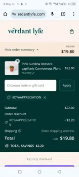 HOYAAPPRECIATION coupon verification screenshot