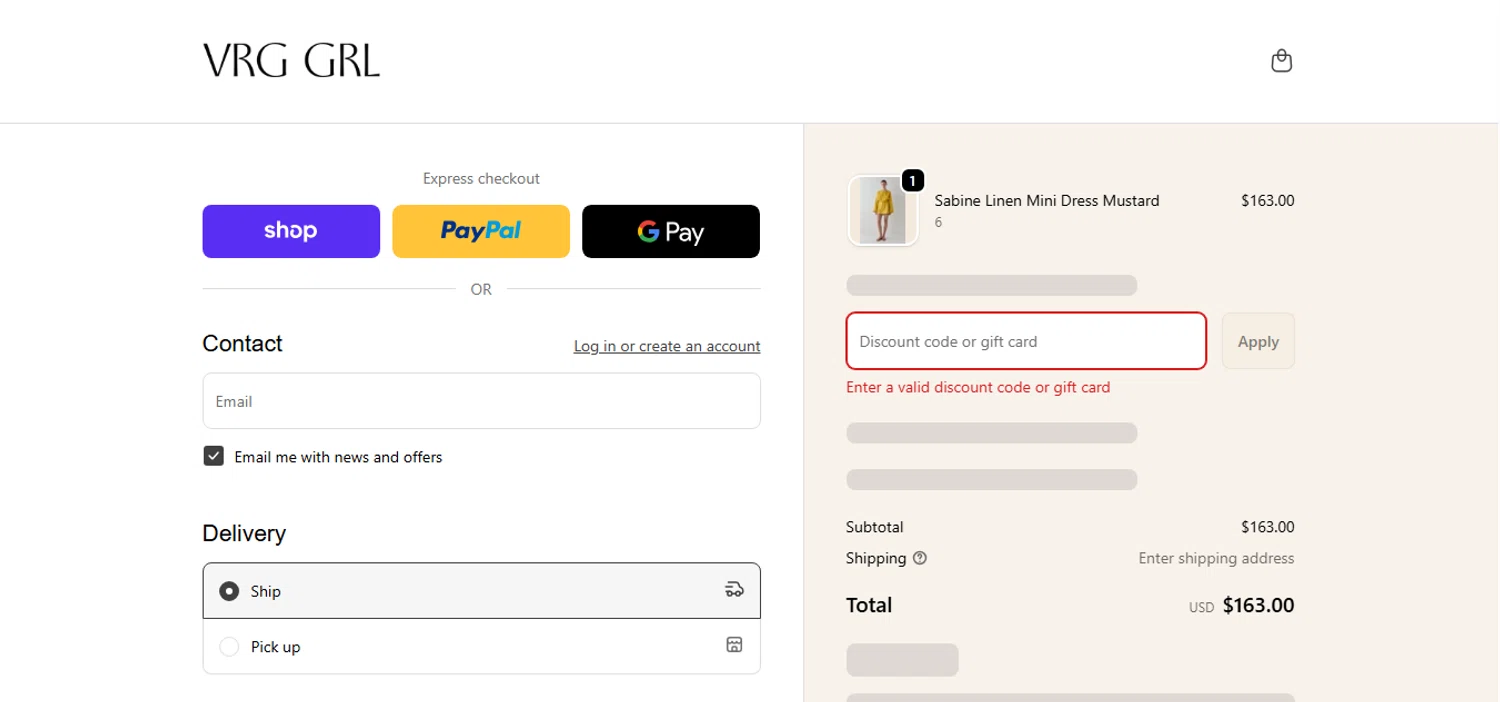Verge Girl discount code screenshot showing code ADBKP applied at Verge Girl checkout page. Uploaded by SimplyCodes community member MoneyHunter5624 on Nov 15, 2025