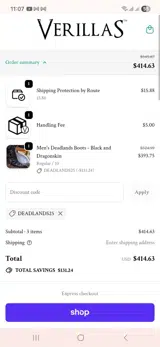 Deadlands25 coupon verification screenshot