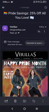 pride25 coupon verification screenshot