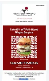 Vermont Wagyu coupon verification screenshot