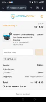 10FELO coupon verification screenshot