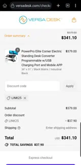 Link25 coupon verification screenshot