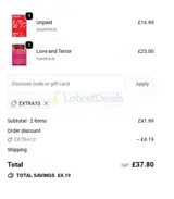 extra10 coupon verification screenshot