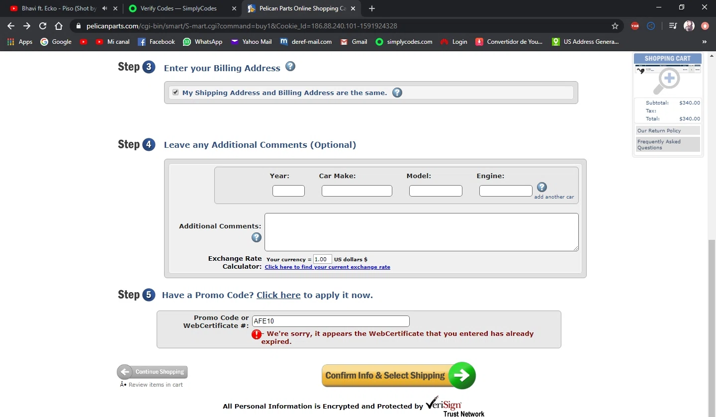 VerticalResponse checkout page showing VerticalResponse promo code box | Screenshot taken by SimplyCodes community member on Jun 11, 2020