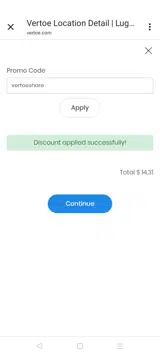 vertoeshare coupon verification screenshot