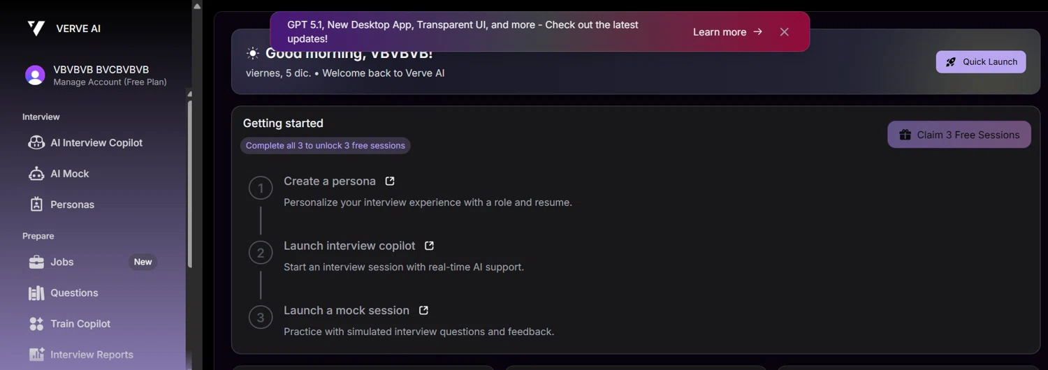 Verve AI discount code screenshot showing code FIRSTORDER applied at Verve AI checkout page. Uploaded by SimplyCodes community member PASAJERO_TRUMAN on Dec 5, 2025