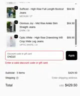 END20 coupon verification screenshot