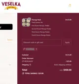 VESELKA20 coupon verification screenshot