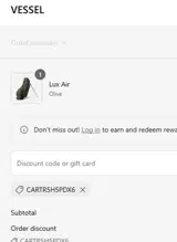 CARTR5H5PDX6 coupon verification screenshot