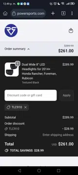 TLC910 coupon verification screenshot