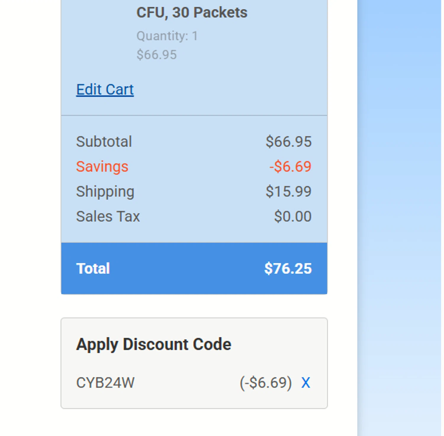 VetRxDirect coupon code screenshot showing code CYB24W applied at VetRxDirect checkout page. Uploaded by SimplyCodes community member user__1543 on Nov 14, 2025