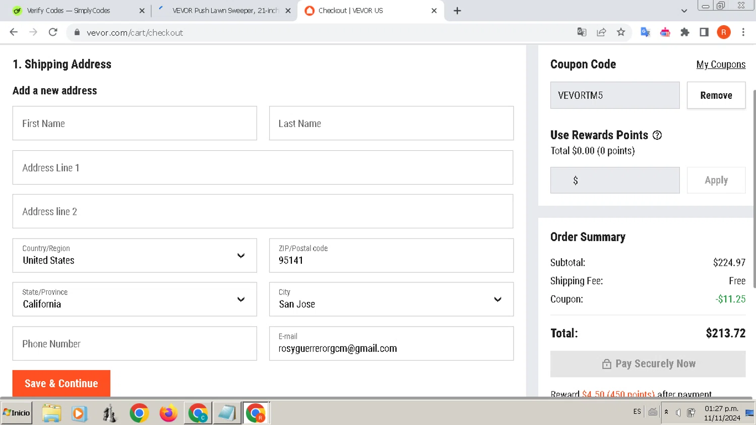 where to use Vevor promo code box