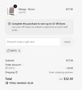 VeyesBeauty coupon verification screenshot