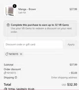 VeyesBeauty coupon verification screenshot
