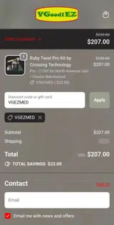 VGoodiez coupon verification screenshot