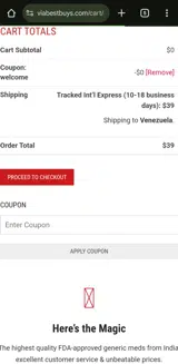 WELCOME coupon verification screenshot
