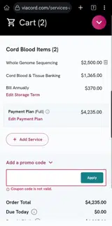 TH100CB coupon verification screenshot