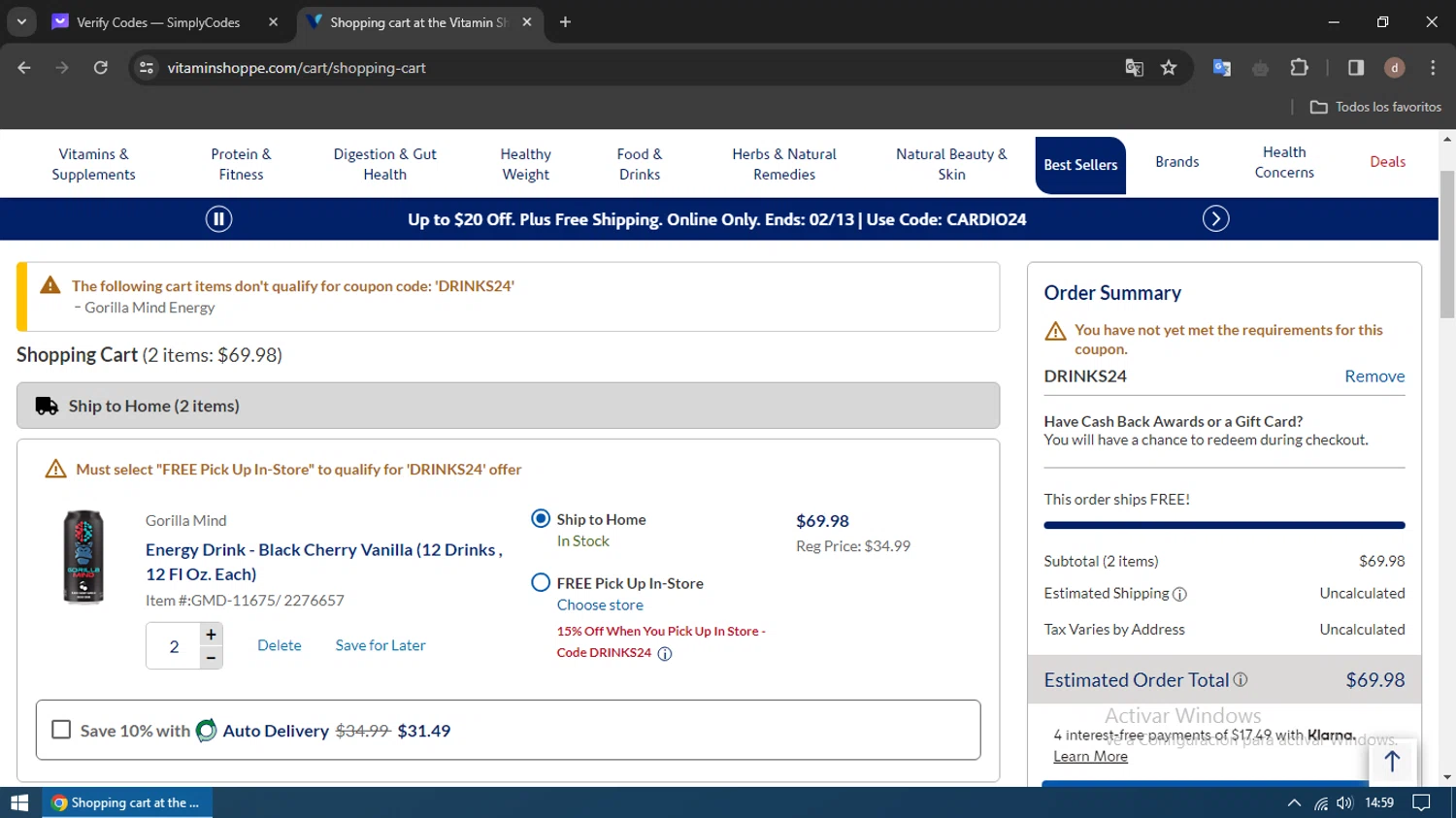 The Vitamin Shoppe Promo Codes – 15% Off | February 2024