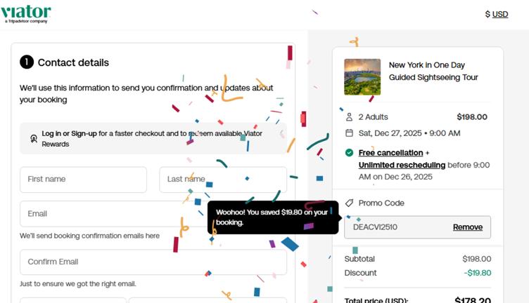 Viator Promo Codes - 10% Off (2 Verified) Dec 2025