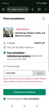 VIATLN25 coupon verification screenshot