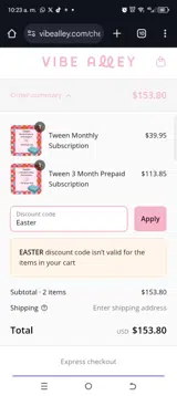 Easter coupon verification screenshot